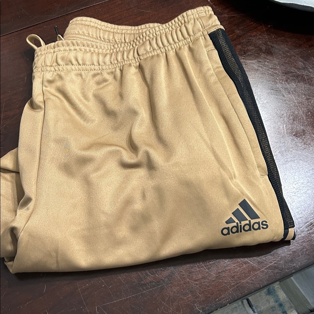 Adidas adult XL Beige Joggers with Black Accents
